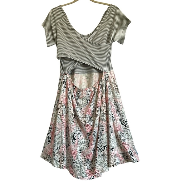 NWT PACT ORGANIC FIT AND FLARE CROSS BACK MIXED PATTERN DRESS SIZE XL - Picture 4 of 14